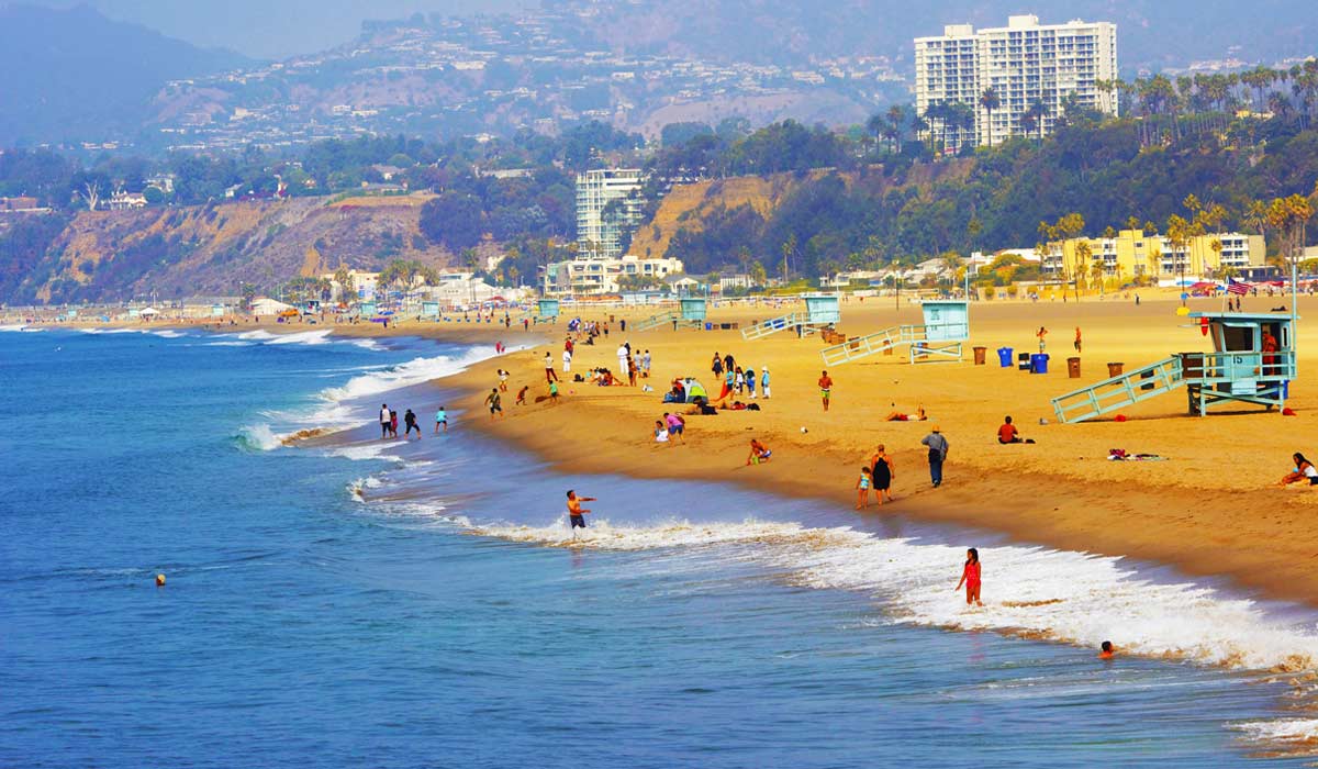Surfing in Santa Monica
