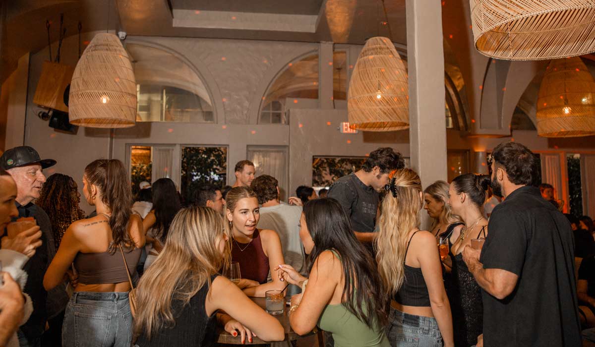 Lively crowd inside Gran Blanco restaurant in Venice Beach