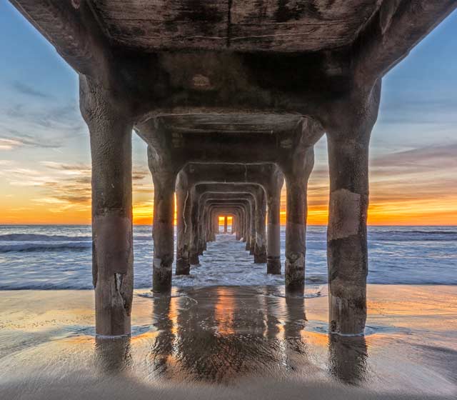 Surfing Manhattan Beach
