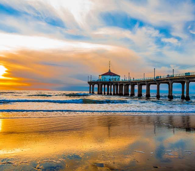 Surfing Manhattan Beach