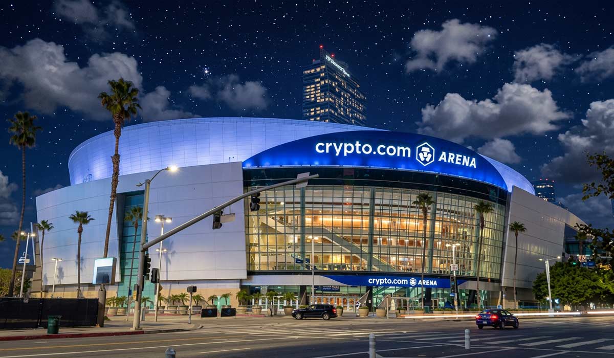 Crypto.com Arena in downtown Los Angeles hosting major concerts, sports games, and entertainment events