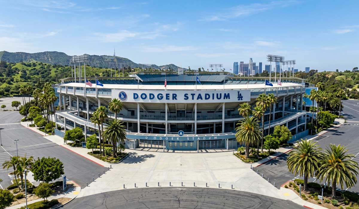 Dodger Stadium in Los Angeles hosting MLB games, concerts, and large stadium events