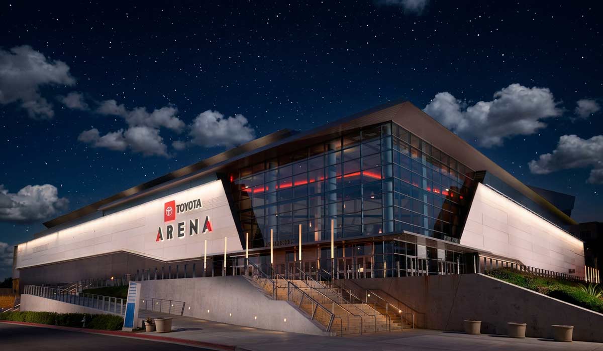 Toyota Arena in Ontario hosting concerts, sports games, and major live entertainment events